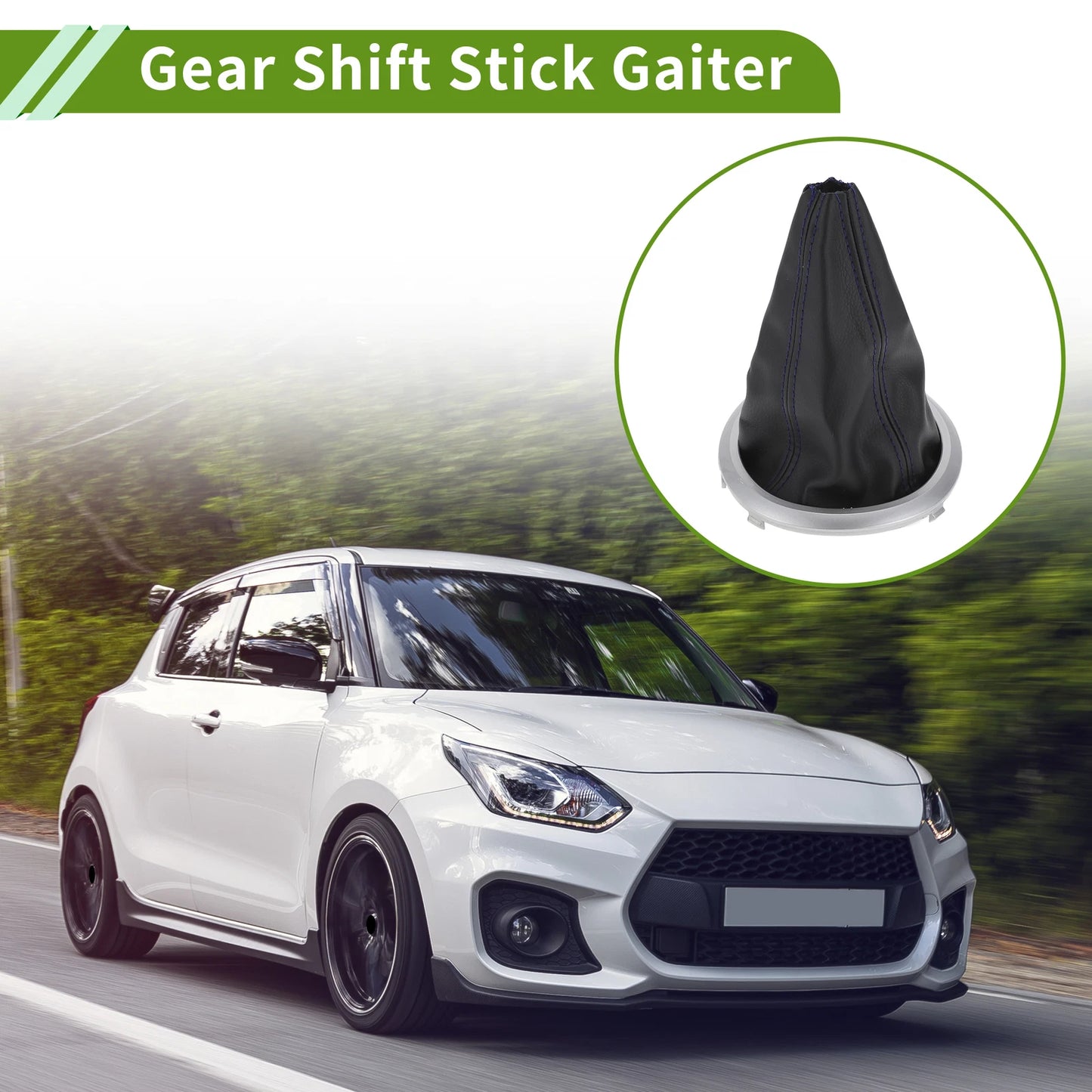 Gear Shift Stick Gaiter for Suzuki Swift (2005–2010) Matte Silver Black Blue