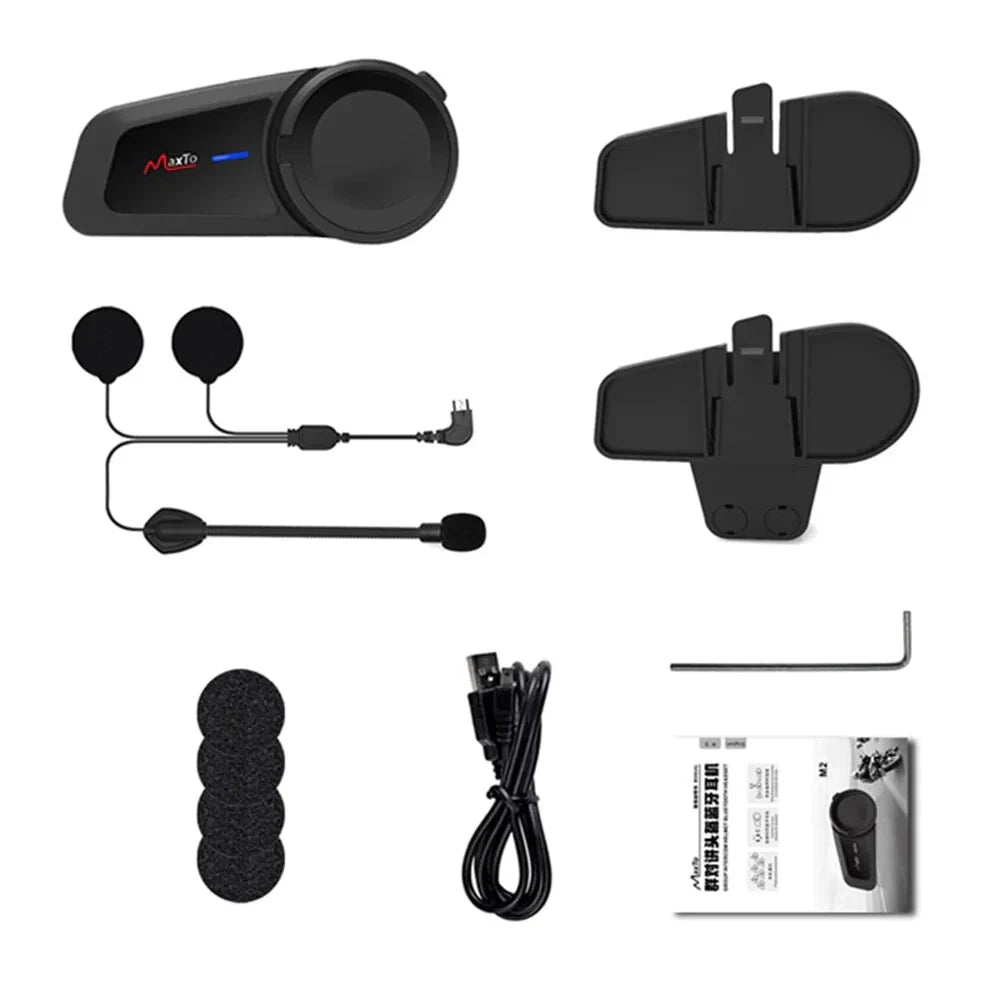 1000M Motorcycle Interphone Helmet for 6 Riders Talking FM Radio
