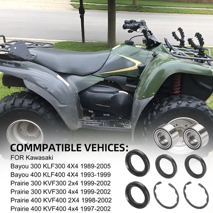 Front Wheel Bearings Seals Kit / Kawasaki Bayou 300 400 (1987–1998)