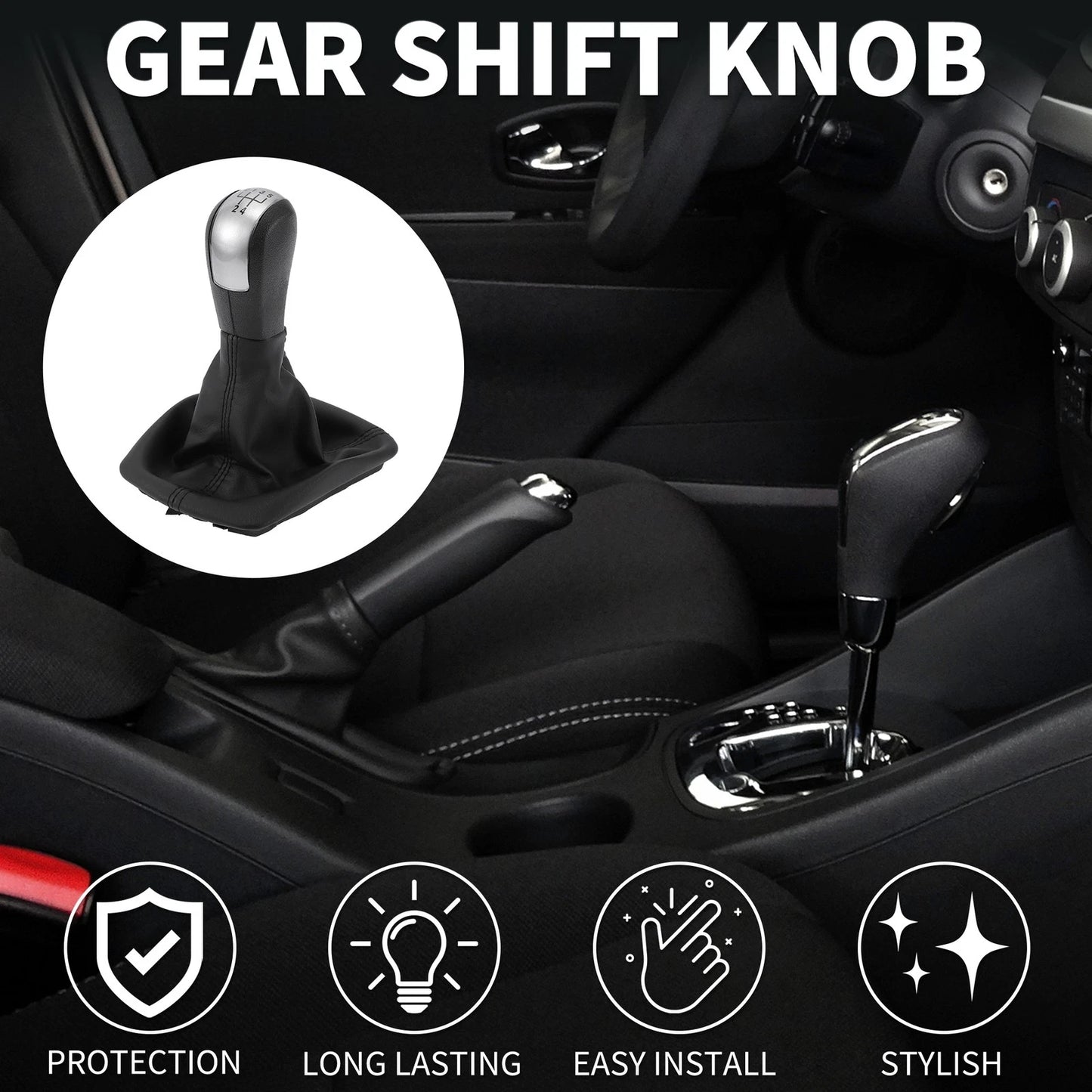 5 Speed Manual Gear Shifter Knob with Cover for Skoda Octavia (2004–2012)