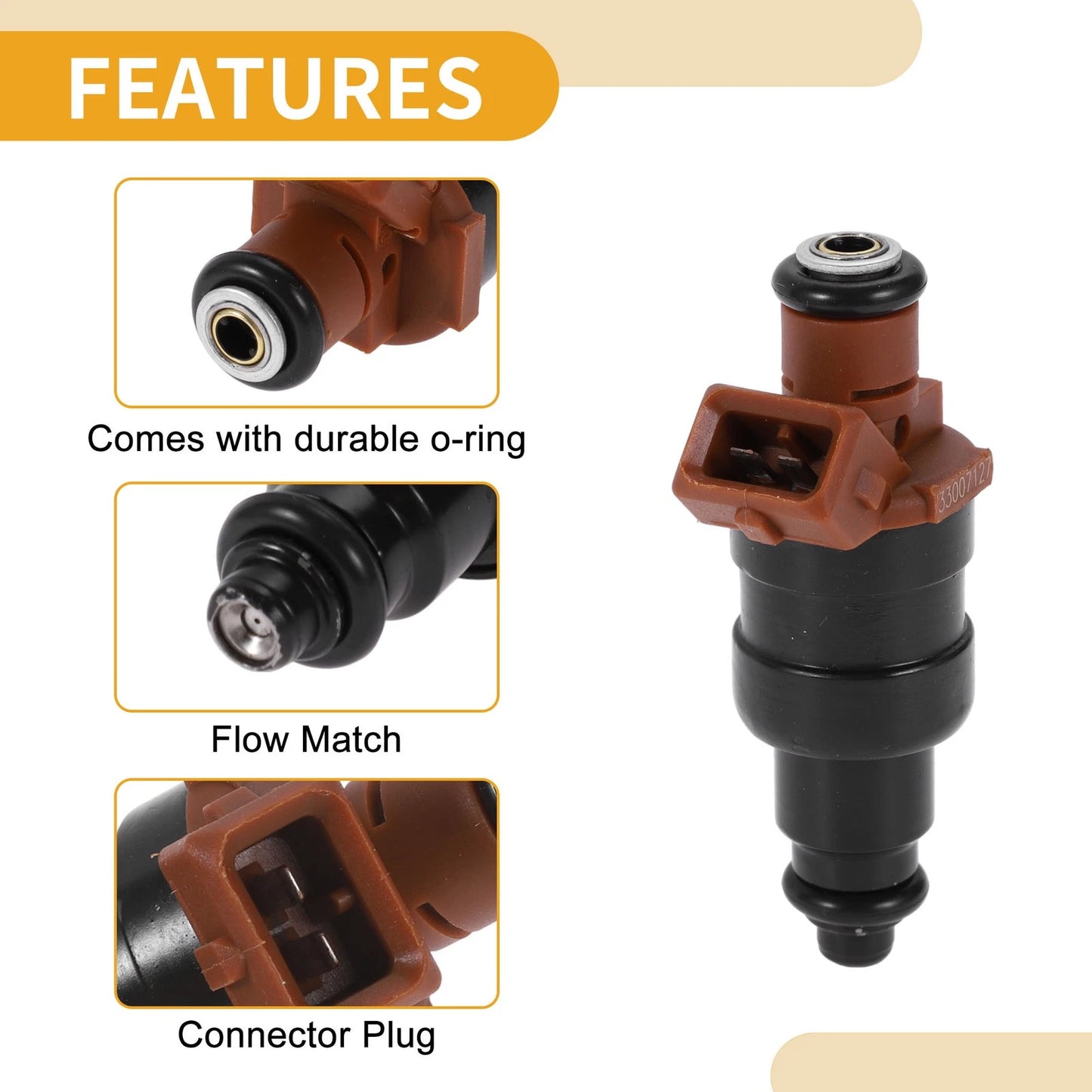 1 Pc Fuel Injector No.33007127 for Jeep Cherokee (1991–1993)