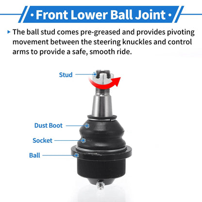 2 x Front Lower Ball Joints for Chevrolet Silverado 1500 HD (2001-2003)
