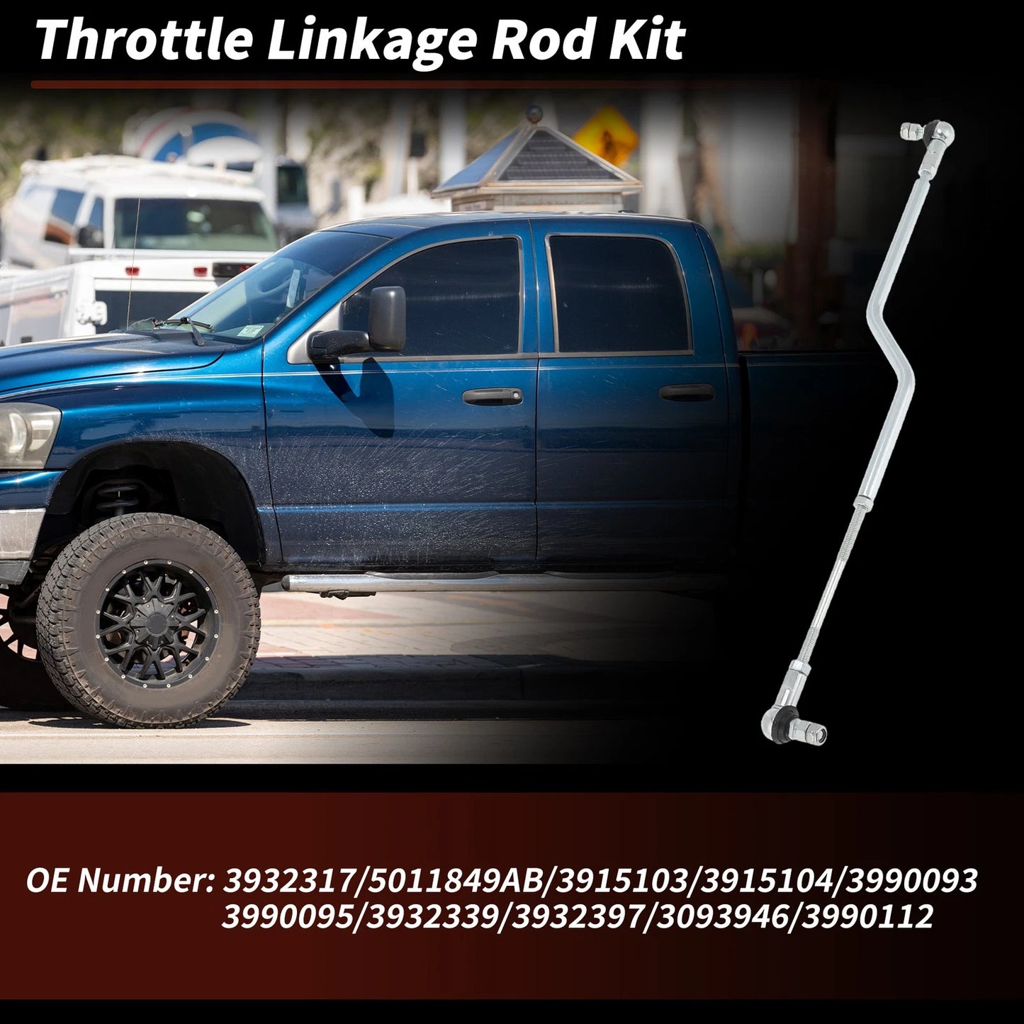 Throttle Linkage Rod Kit for Dodge Ram 2500 3500 (1994–1998) No.3932317