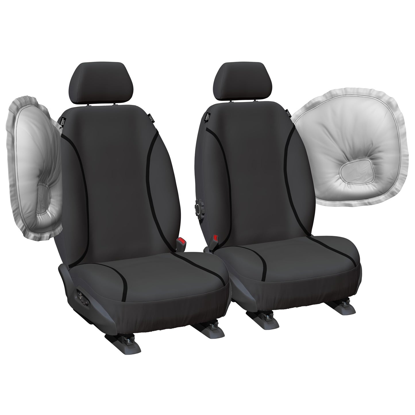 Set of 2 Grey Canvas Tailor Made Car Seat Covers for VW Amarok (2011–2019)