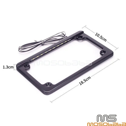 Black Motorcycle License Plate Frame Holder with LED Lights for Motorcycles