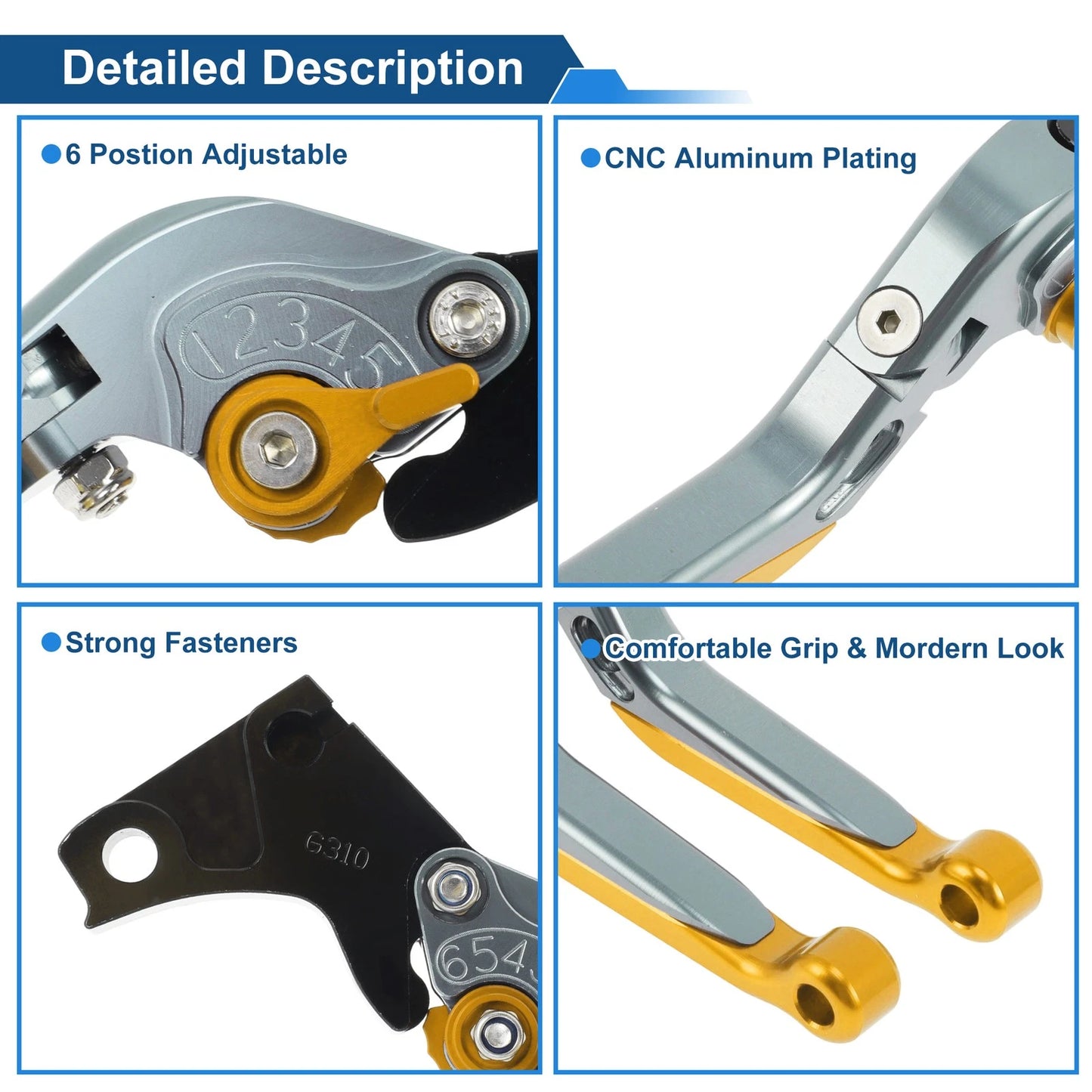 Brake Clutch Levers for BMW G310R (2017–2021) Titanium Gold Tone End 1 Pair