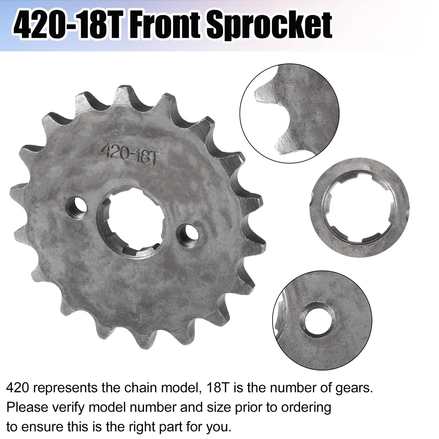Set of 1 Front Engine Sprocket 420 18T 20mm for Dirt Bike Mini Bike