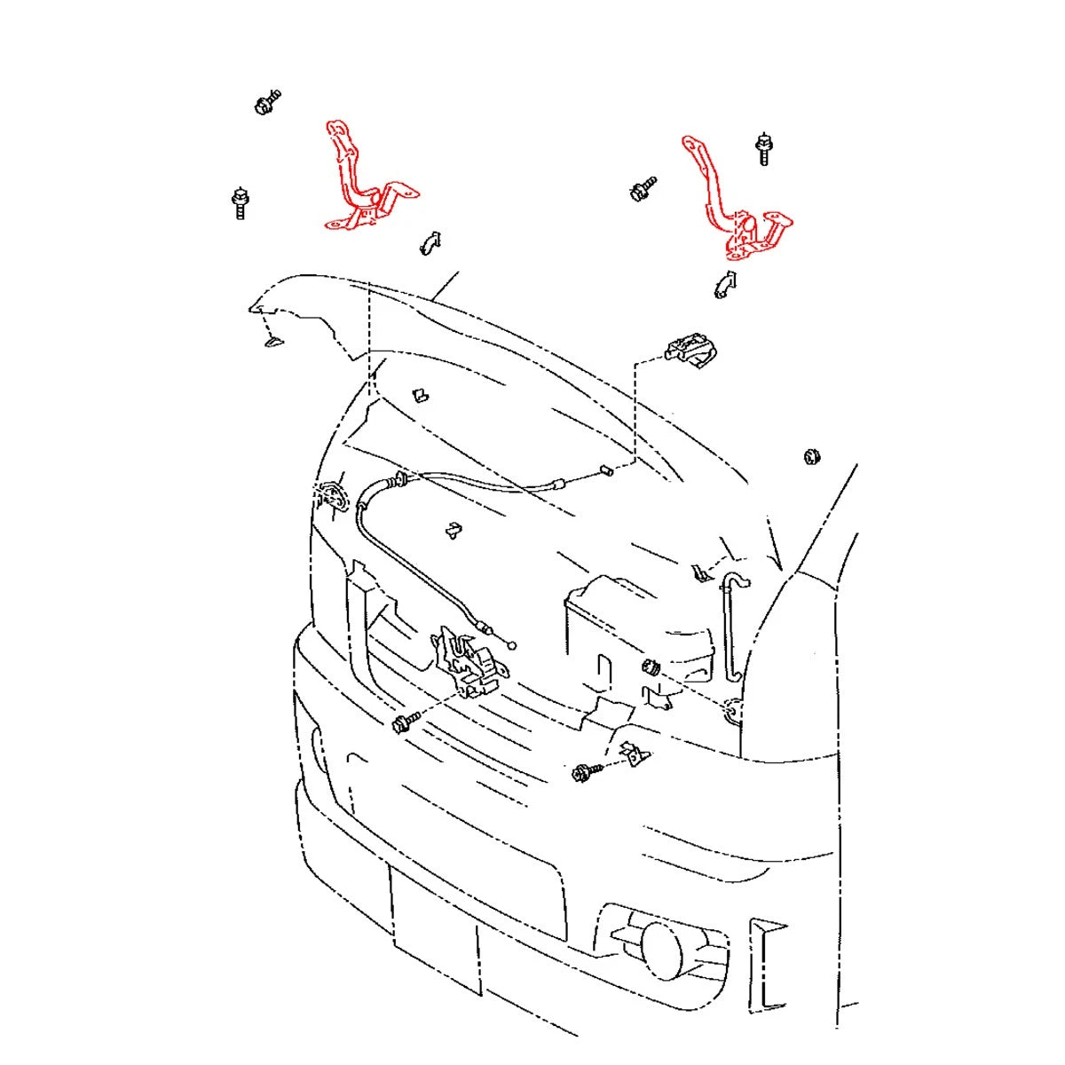 Hood Hinge Pair for Toyota HiAce Commuter Van (2004–2023)