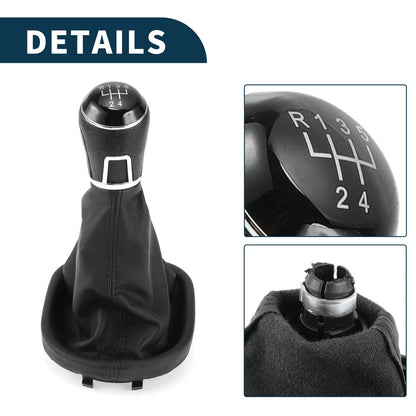 5 Speed Gear Shift Knob with Cover for Volkswagen Touran (2003–2010) Faux Leather