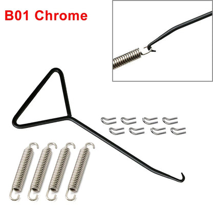 Set of 4 Exhaust Pipe Muffler Mounting Springs Hooks for Universal Motorcycle