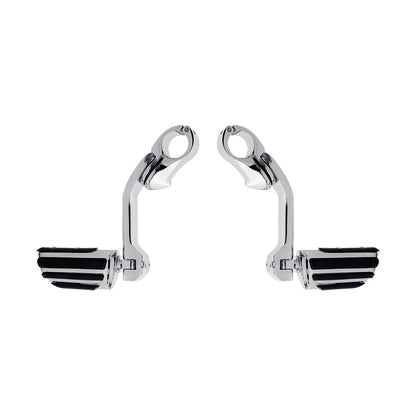 1 1/4" Long Angled Mount Highway Foot Pegs for Harley Touring Softail Sportster