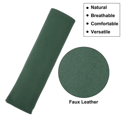 2pcs Seat Belt Shoulder Pad for Universal Fit (Faux Leather, Green)