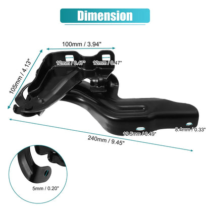 Hood Hinge 2 x Black for Honda (654003TA0A) (2016-2021)