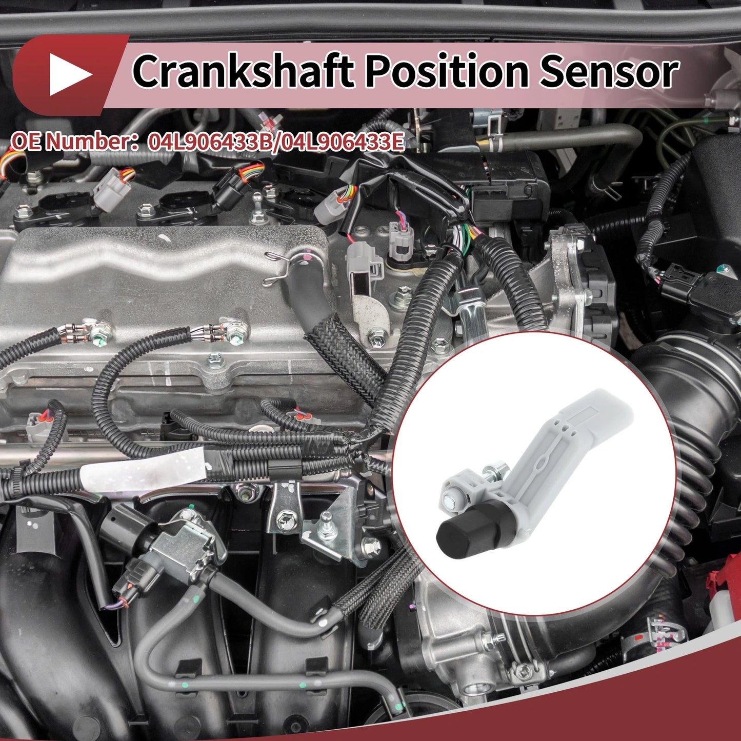 Crankshaft Position Sensor for Audi A3 2.0 TDI (2015–2016) No. 04L906433B