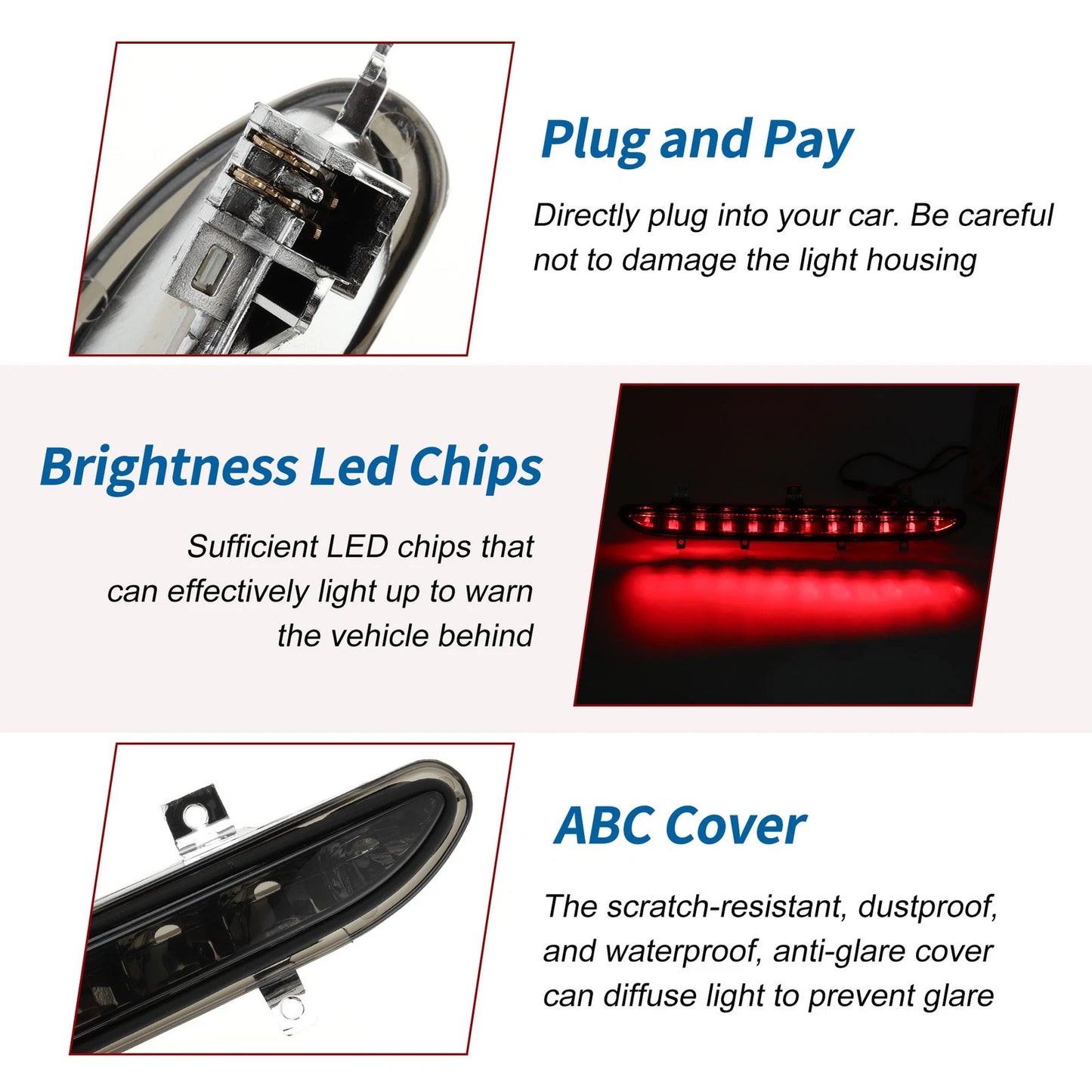 Black LED Third Brake Light for VW EOS (2006–2016) No. 1Q0945097B