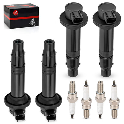 Set of 4 Ignition Coils & Spark Plugs for Yamaha YZF R6 (1999–2002)