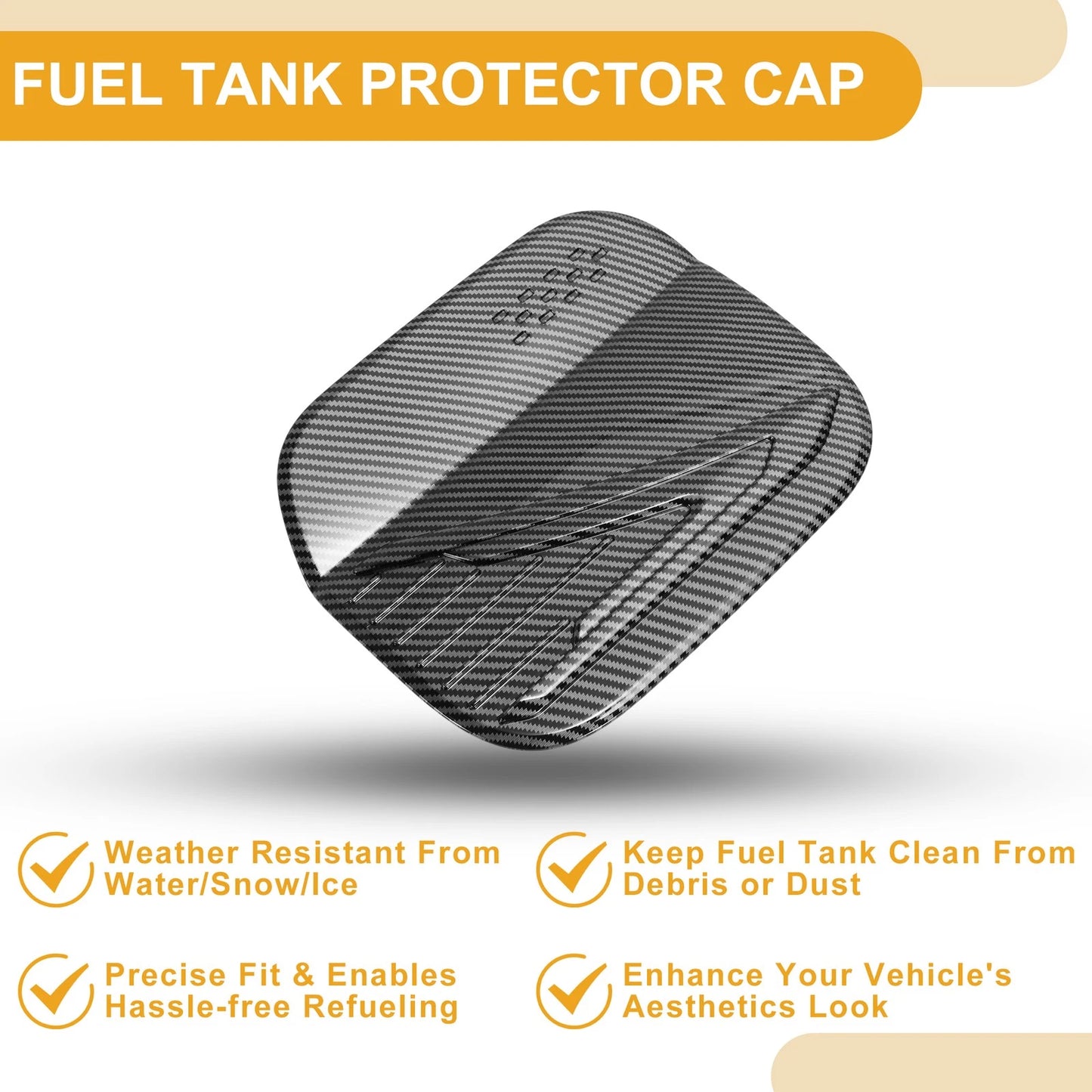 Fuel Tank Door Cap for Hyundai Santa Fe (2024–2025) Carbon Fiber Black