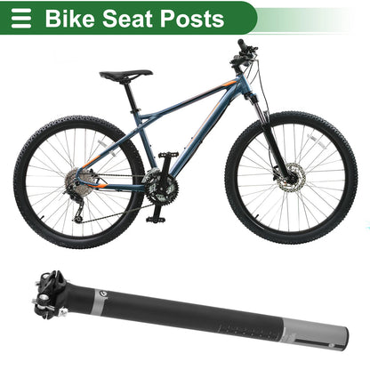 30.8mm Shock Absorbing Bike Seat Post for Universal Fit (350mm) Matte Black Gray