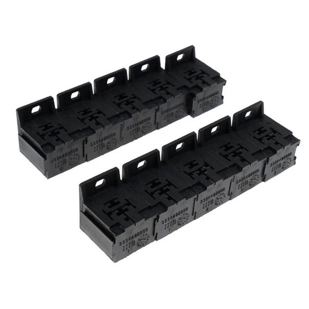 10 x 12V/24V 30A-80A 5 Pin Relay Socket Holder Block w/ 50 Terminals AU