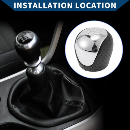 5 Speed Manual Gear Shift Knob for Hyundai Elantra (2009–2012) Faux Leather Black