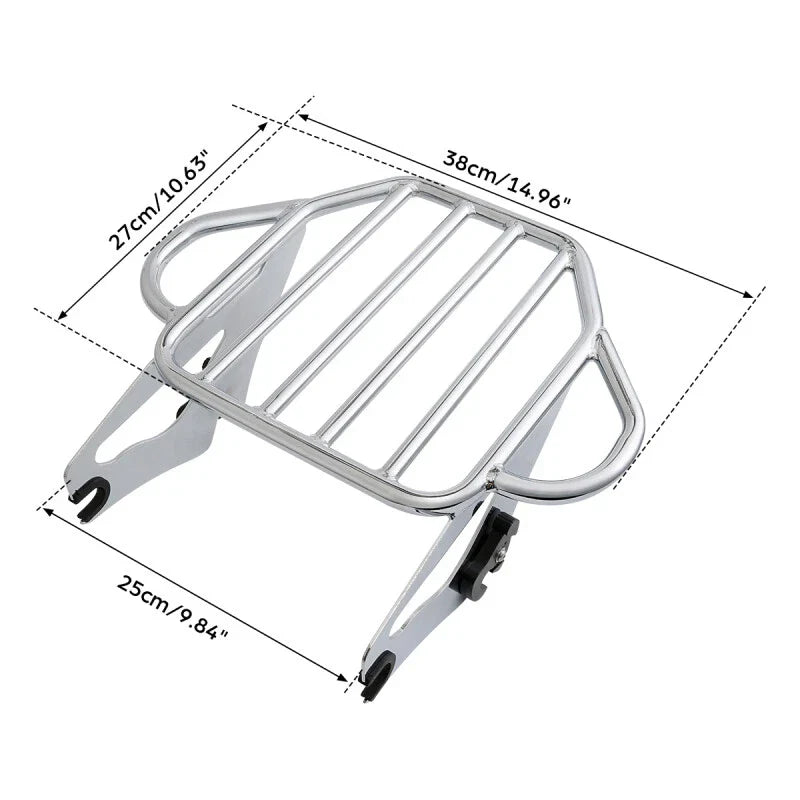 Sissy Bar Luggage Rack Backrest for Harley Touring (2009-2013) Chrome
