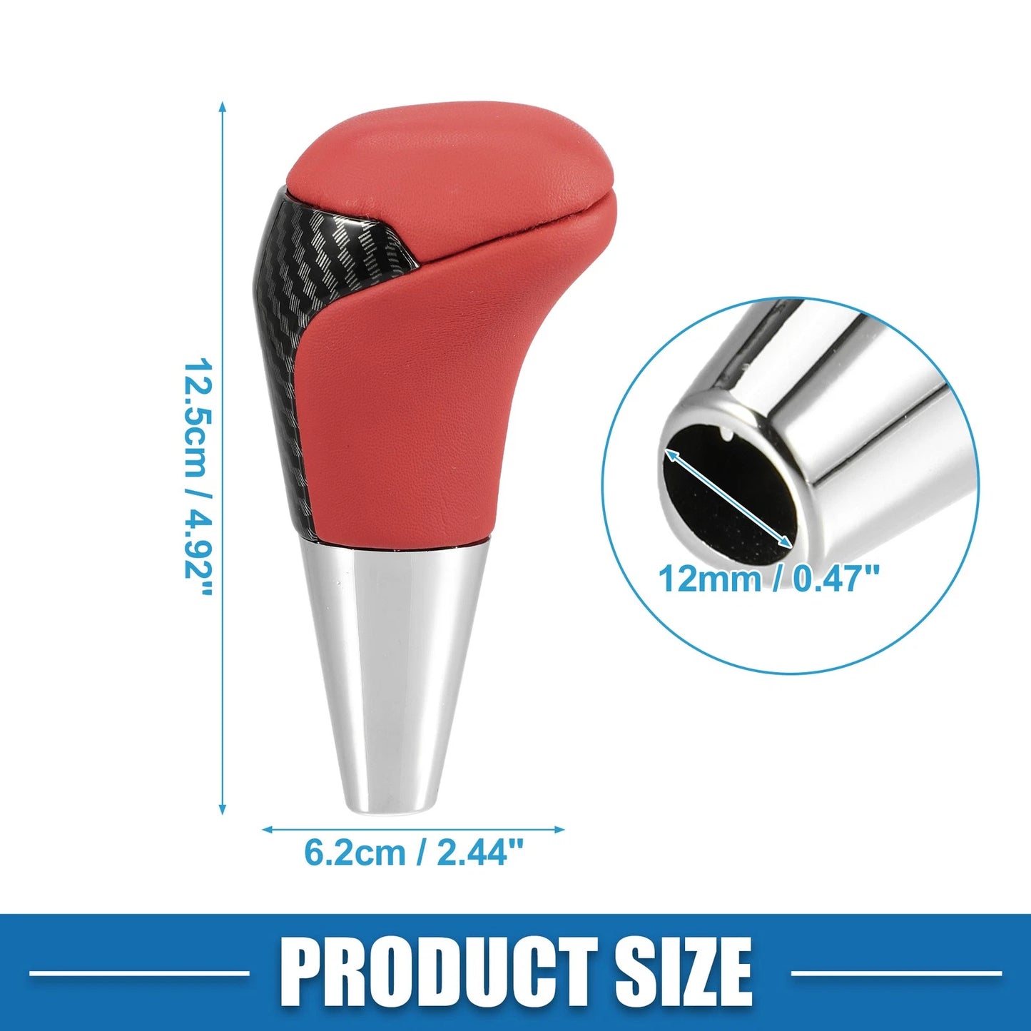 Gear Shift Knob for Toyota (Unpunched, Faux Leather, Carbon Fiber Pattern)