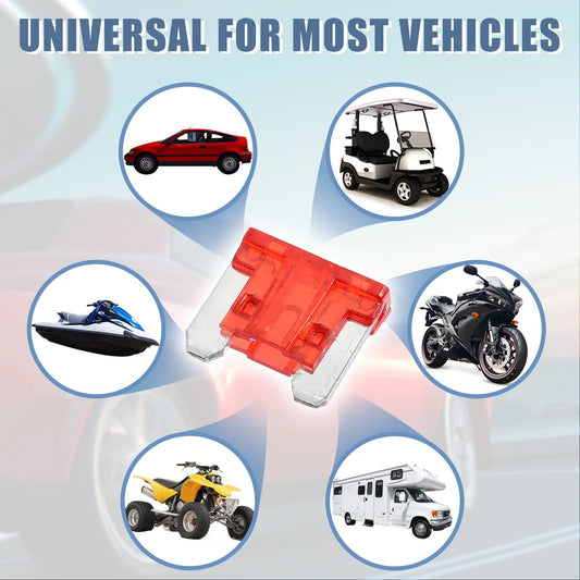 30pcs 10A Low Profile Mini Blade Fuses for Automotive