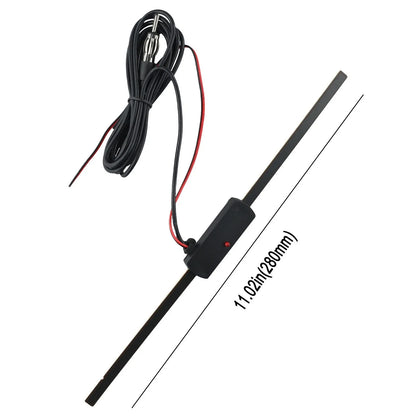 Antenna Signal Booster W/ 7-ft Cables for Windshield AM/FM Radio