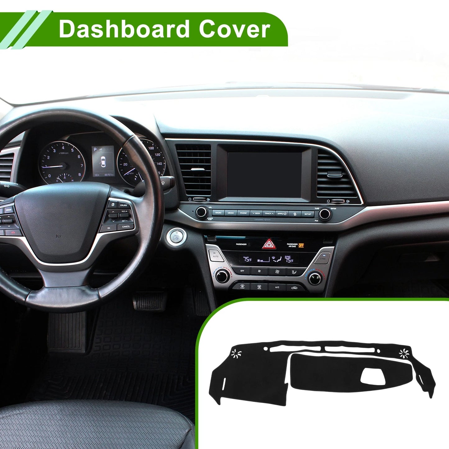 Dashboard Cover for Suzuki WagonR MH35S/MH55S (2013–2021) Black Anti-Slip