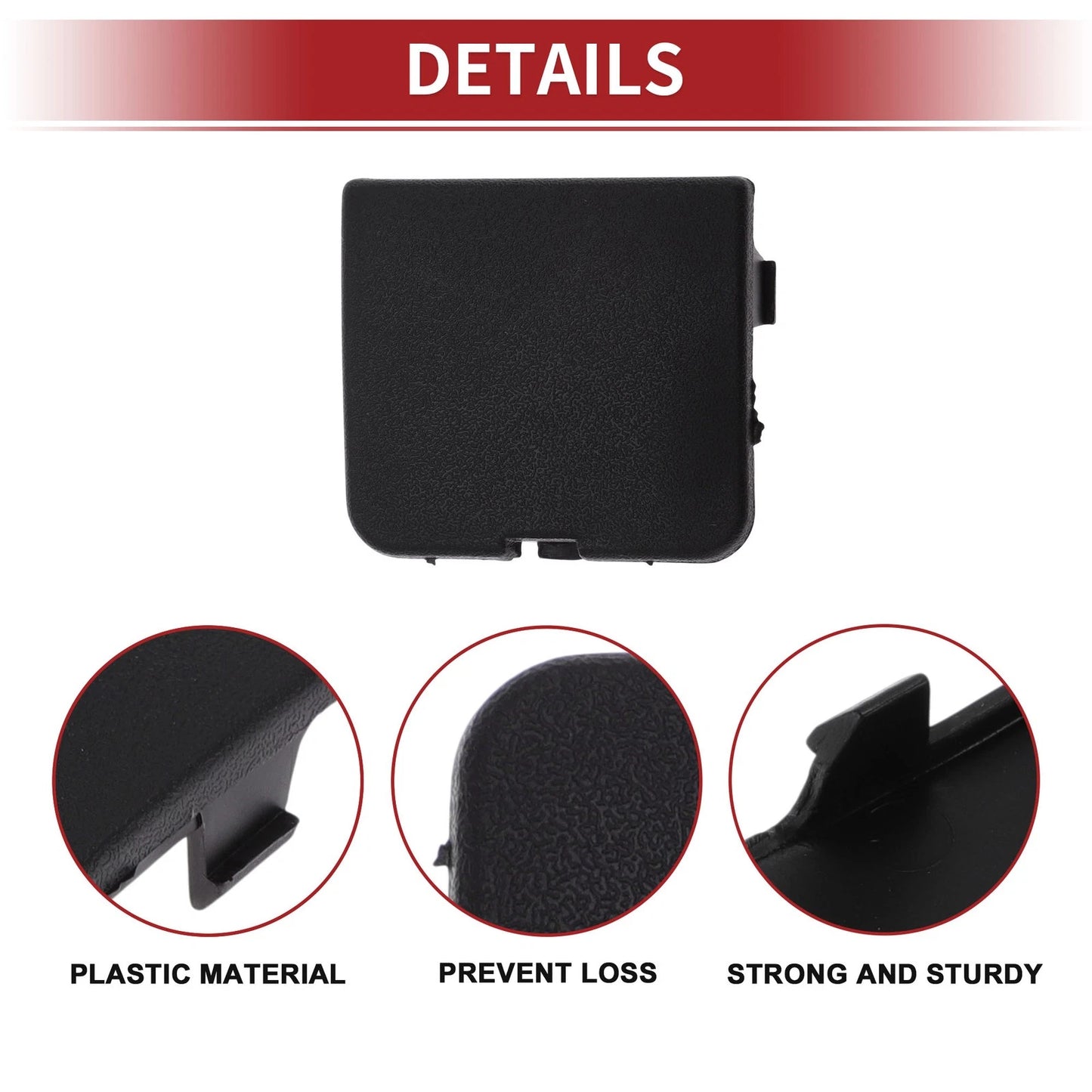 Rear Tow Hook Cover Cap for Ford Focus 2012–2017 No. 1872237 Black 1 Pc