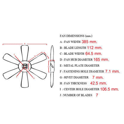 Engine Cooling Fan Blade for Toyota Dyna 150 (1985–2001)