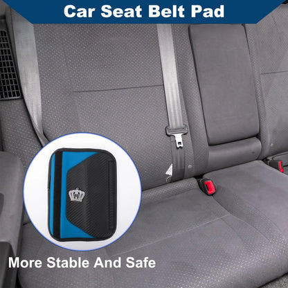 Set of 2 Carbon Fiber Seat Belt Pad Covers for Universal Fit (6.5x23cm)