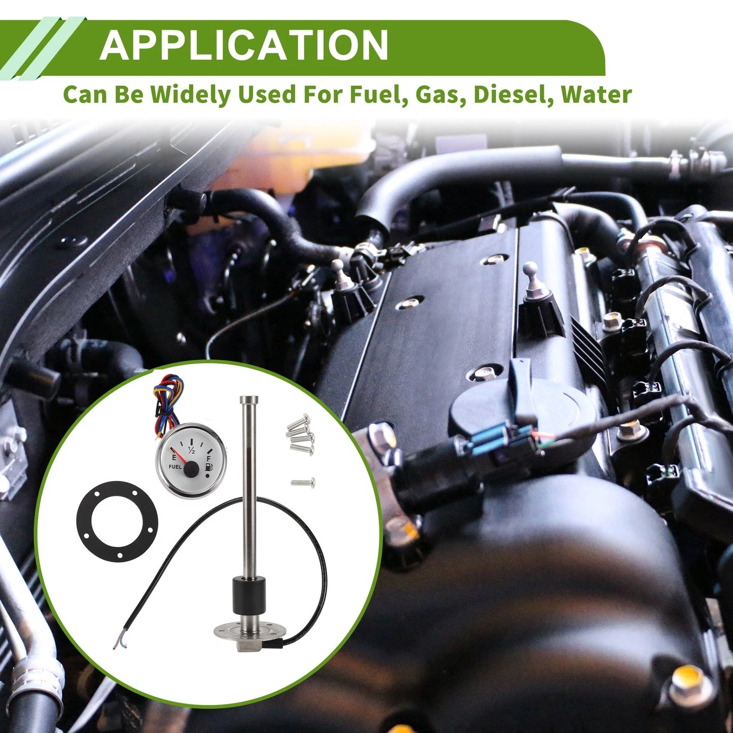 Fuel Sending Unit and Gauge Kit 240-33 Ohm for Boat Car Vehicle