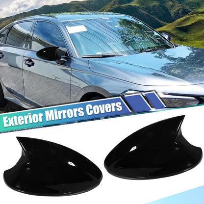 1 Pair Door Wing Rearview Side Mirror Cover Cap Black for BMW 330xi (2005-2006)