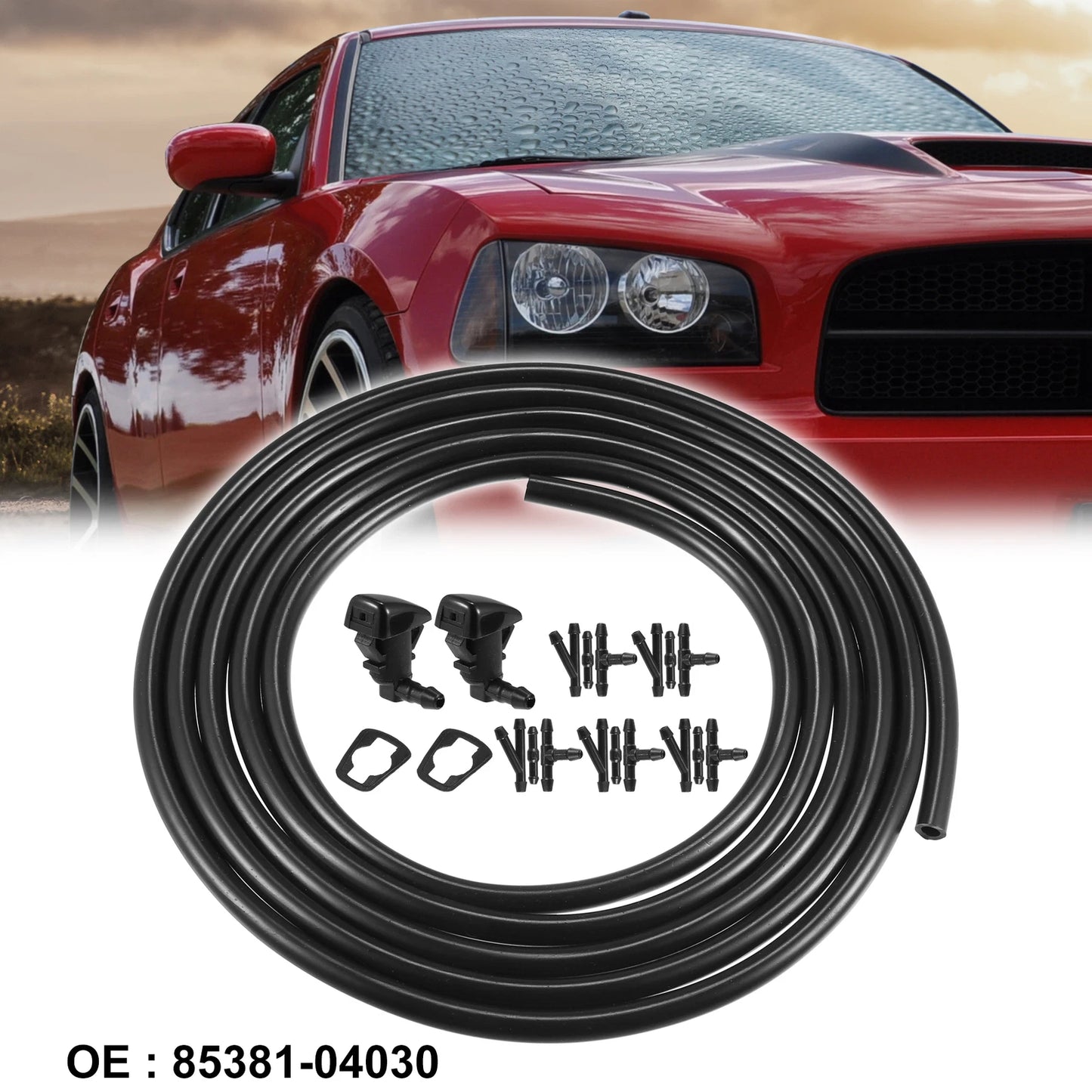 2X Windshield Washer Nozzle & 2.5m Hose Kit for Toyota Tacoma  85381-04030
