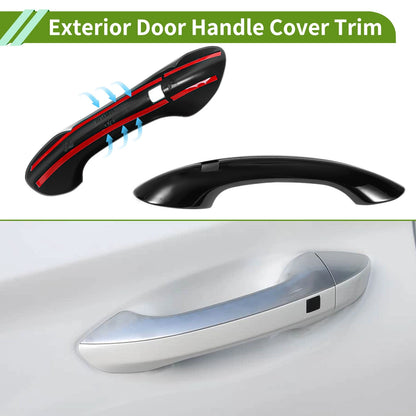 Exterior Door Handle Cover Trim for Hyundai Santa Fe (2019–2023) Gloss Black ABS