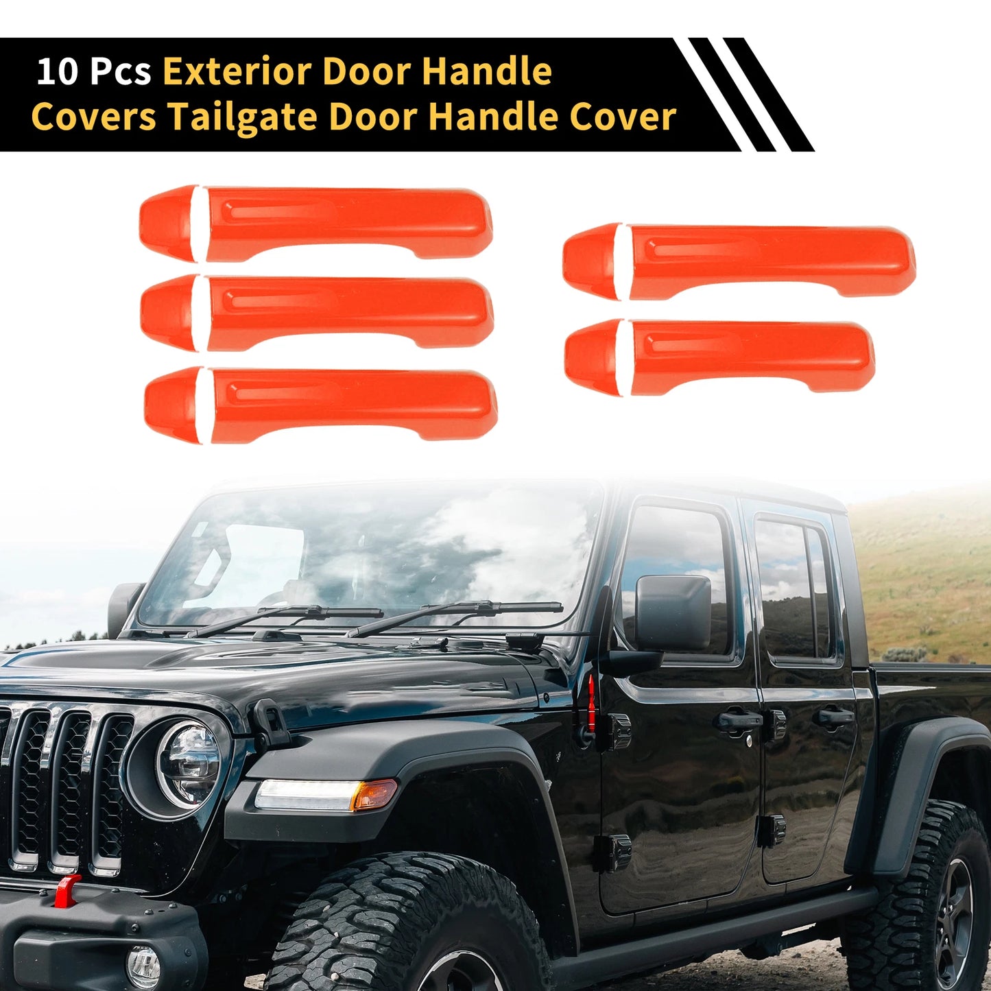 Set of 1 Door Tailgate Handle Cover for Jeep Gladiator JT (2020–2021) Orange