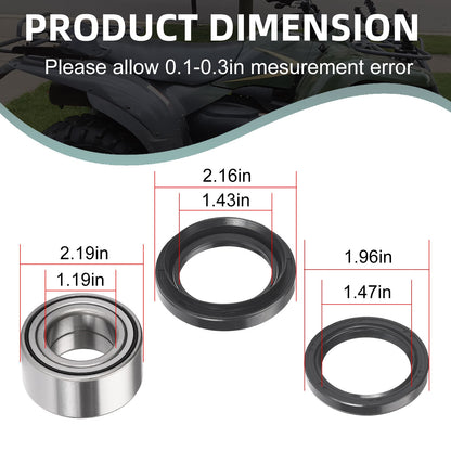 2Pcs Front Wheel Bearing & Seal Kit for Kawasaki Bayou Prairie (1990–2004)