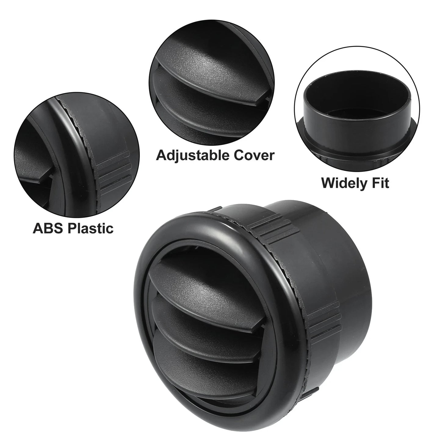 69mm Black AC Air Conditioning Vent Outlet for RV Bus Boat Yacht Caravan