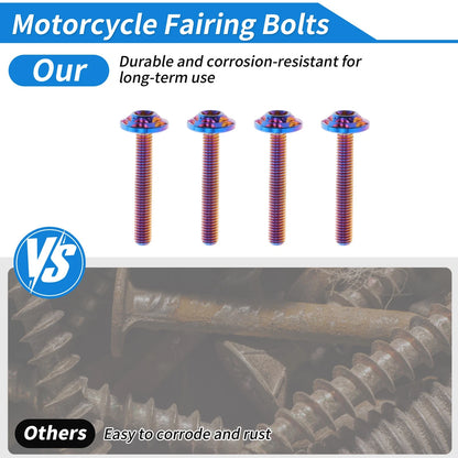 Windshield Bolts for Harley Road Glide (2015–2024) Titanium Alloy Burnt Blue