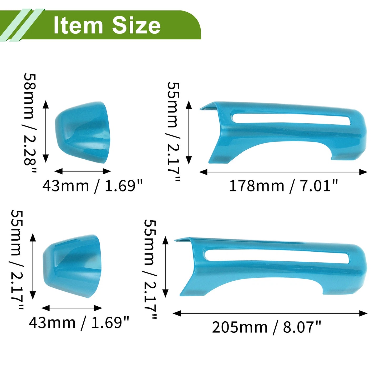 Set of 1 Decorative Door Handle Cover for Jeep Wrangler JL JLU (2018–2022) Light Blue