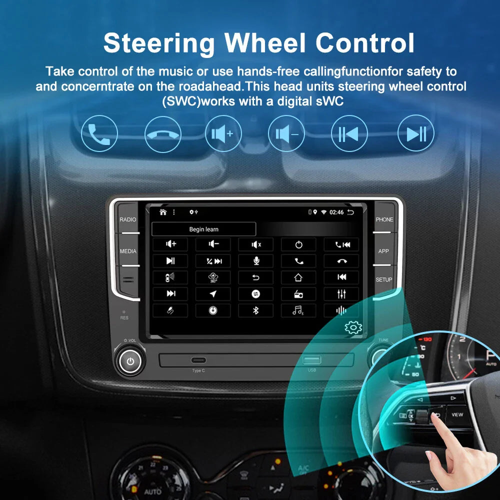 Wireless CarPlay Android Auto Head Unit for Volkswagen Tiguan (2008-2016)