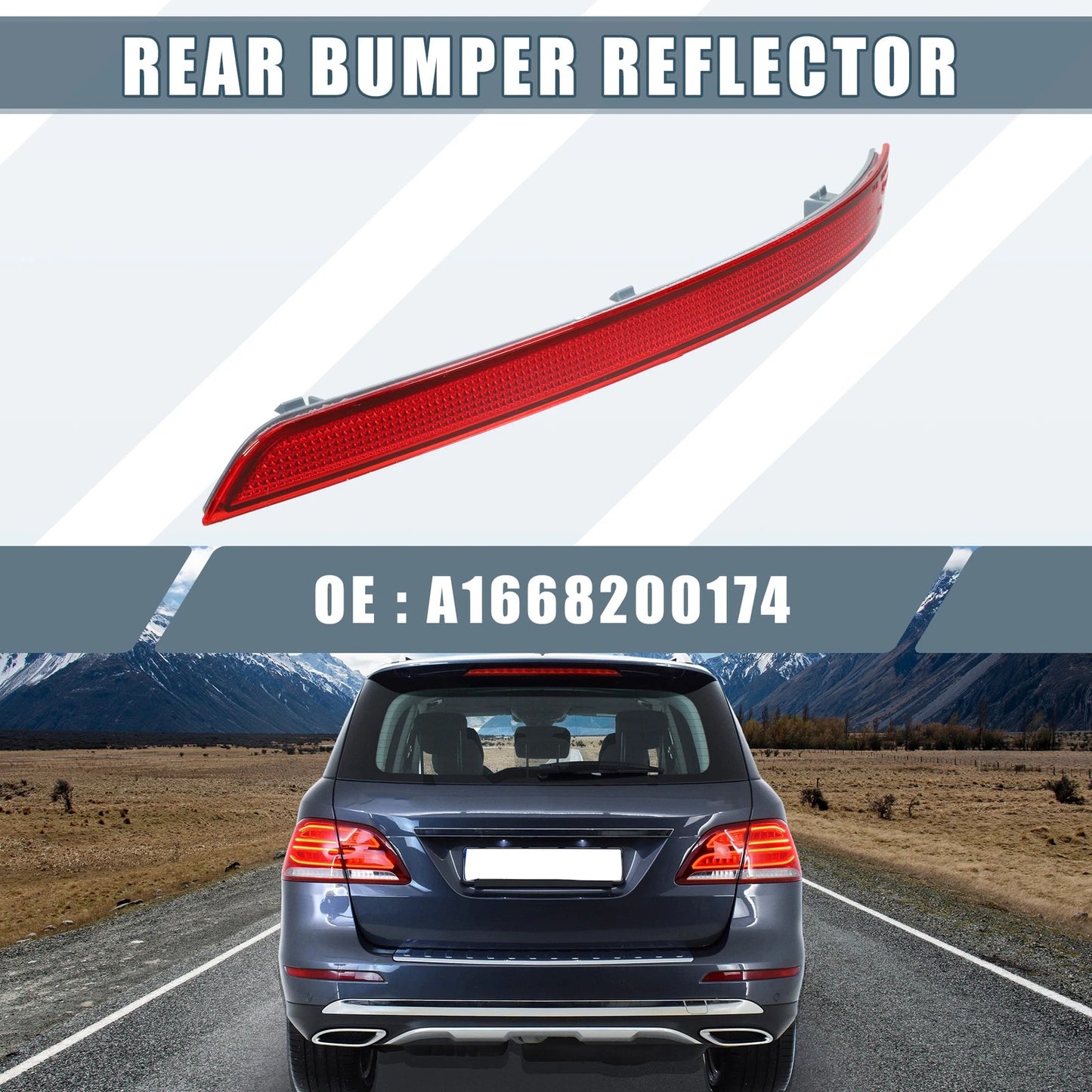 Rear Right Bumper Reflector No.A1668200174 for Mercedes-Benz ML350 (2012–2015)