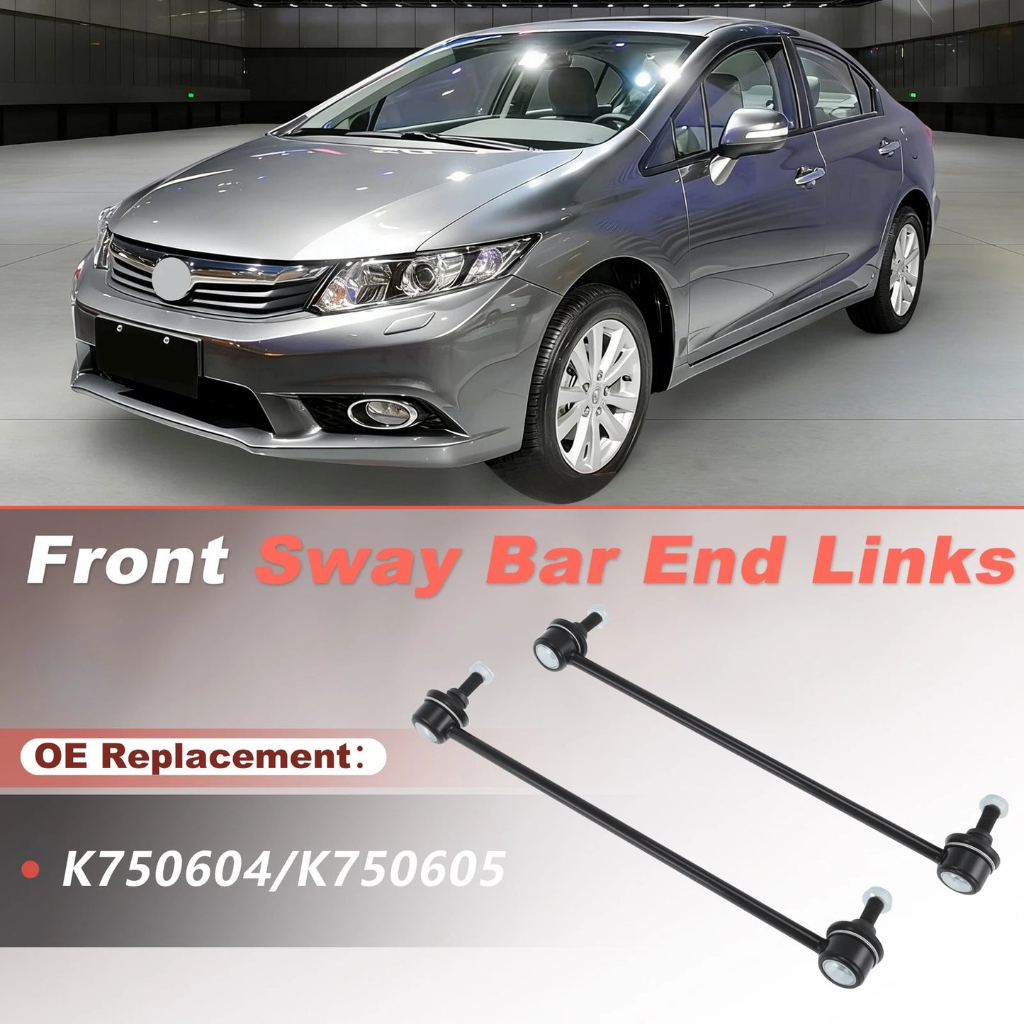 2X Front Stabilizer Sway Bar Links K750604/K750605 for Honda Civic (2012–2015)