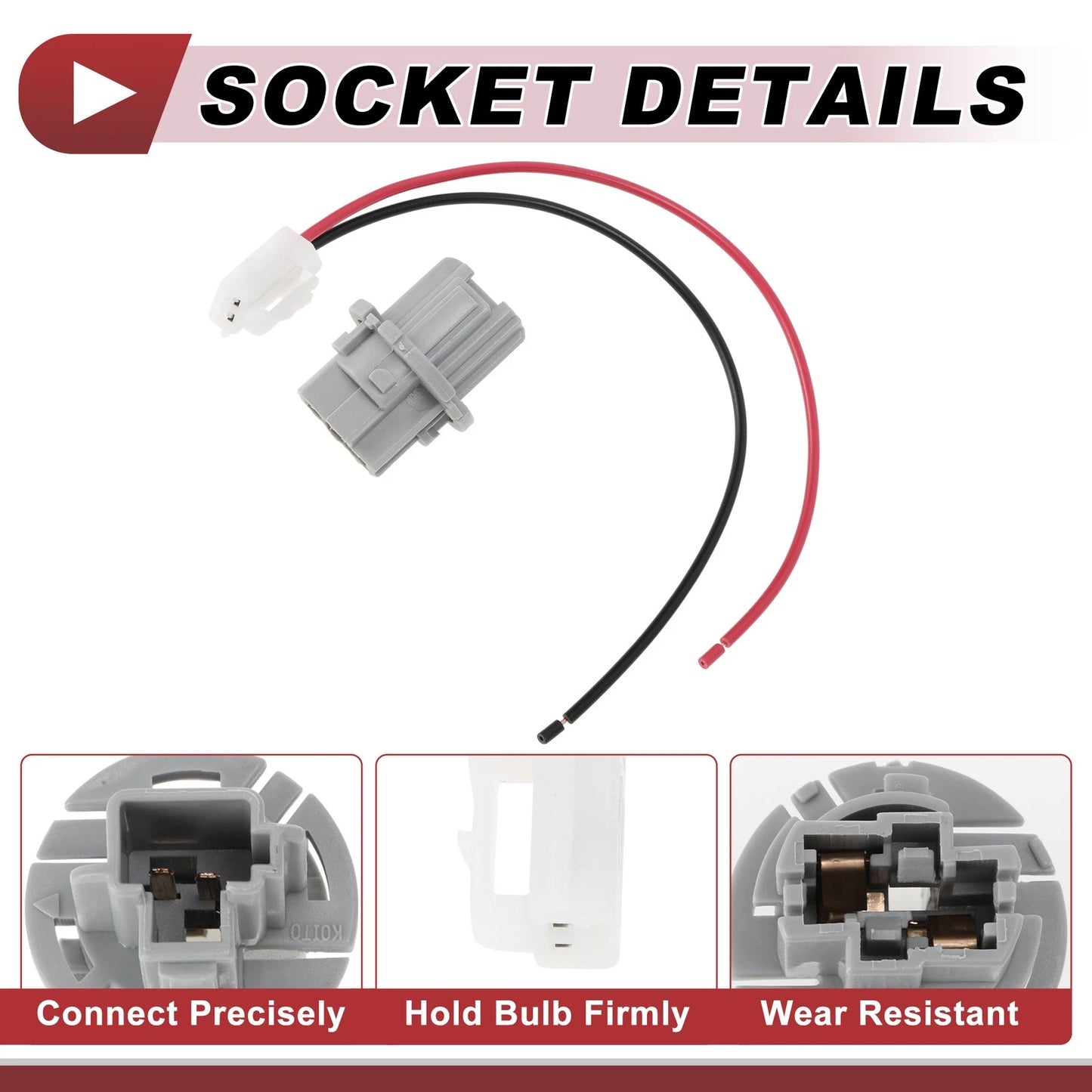 Set of 1 Rear Turn Signal Light Socket Wiring for Toyota Sequoia (2006–2022) No. 9007560026