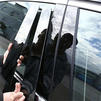 6 x Gloss Black Door Trim Pillar Posts Covers for Honda Odyssey (2011-2017)