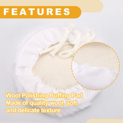 1pc 6" Wool Polishing Buffing Waxing Pad for Universal Use