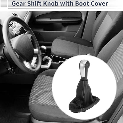 5 Speed Gear Shifter Knob with Cover for Chevrolet Spark (2011–2015) Faux Leather