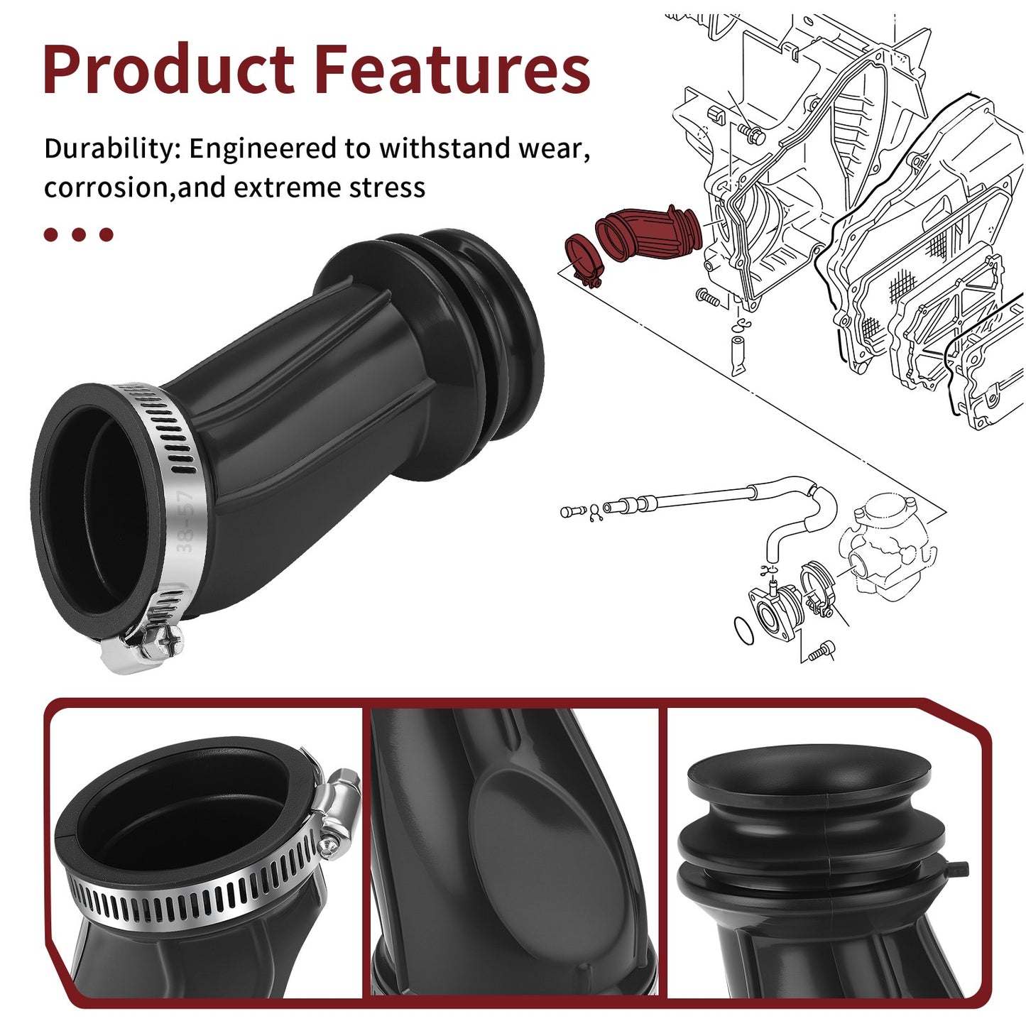 Intake Hose Boot for Yamaha TW200 (2002–2024)