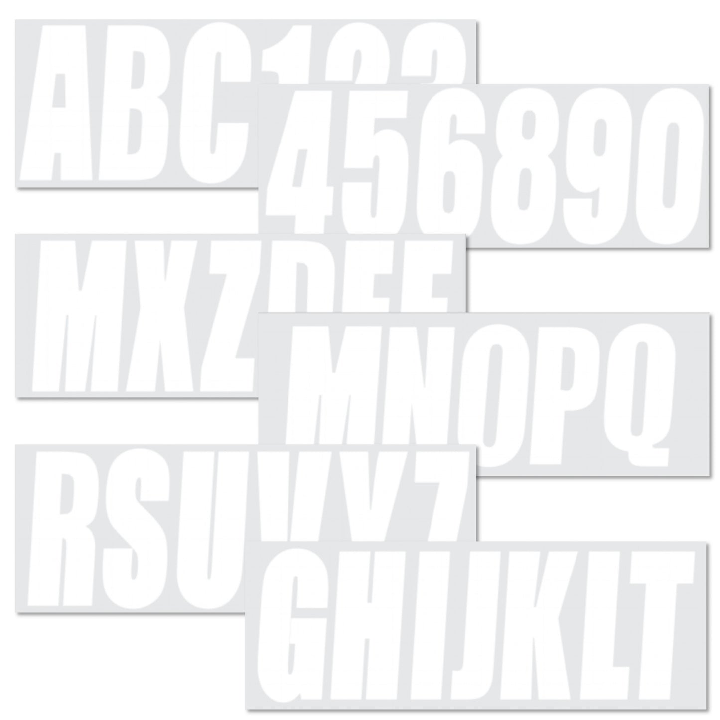 3" Boat Registration Numbers and Letters Decals Custom DIY White